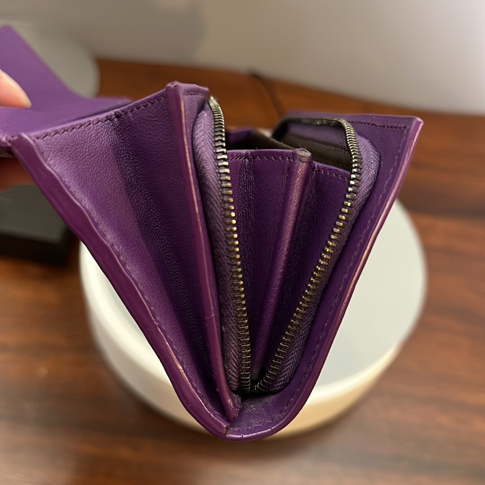 Bottega Veneta Intrecciato Bifold Long Wallet Lambskin Purple - Picture 11 of 14